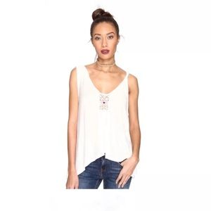 Free People Ivory New Vibes Sleeveless Tee